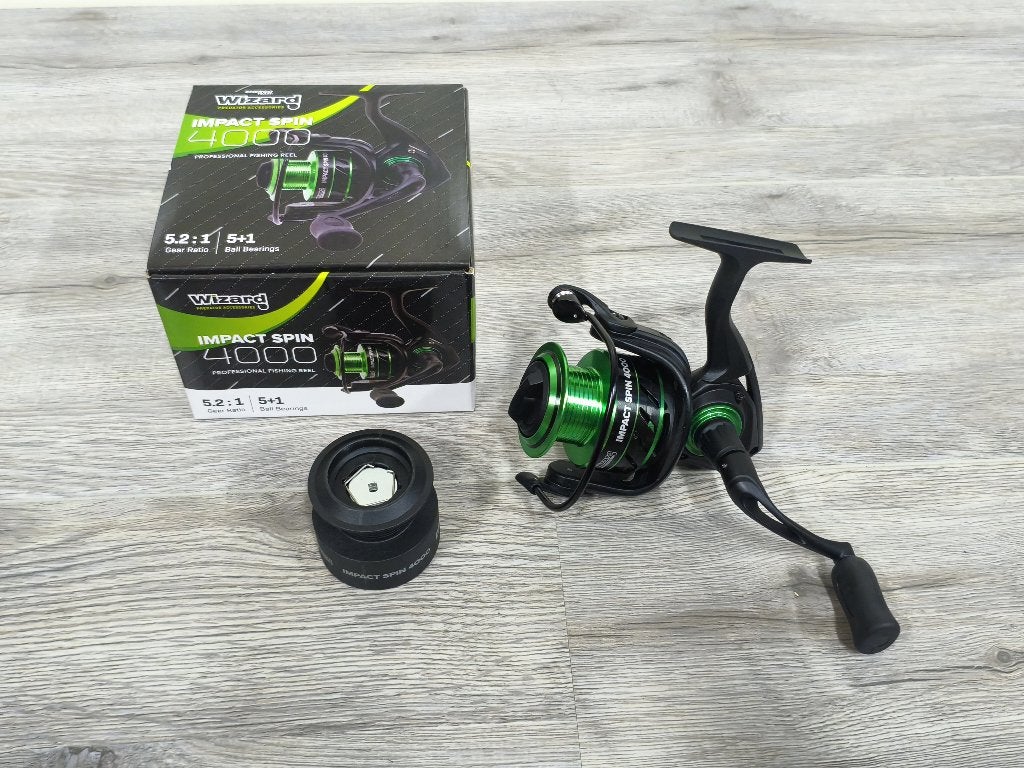 NIEUW Wizard Impact Spin 4000 FD Molen 6-Lagers Alu Spoel, Watersport en Boten, Ophalen of Verzenden, Nieuw, Molen