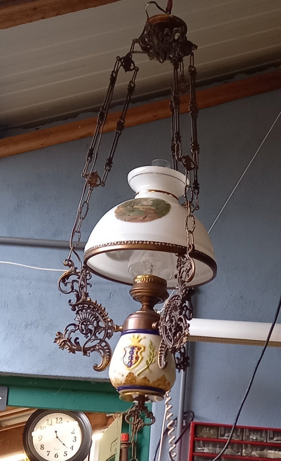 Antieke Hanglamp elektrisch, Ophalen