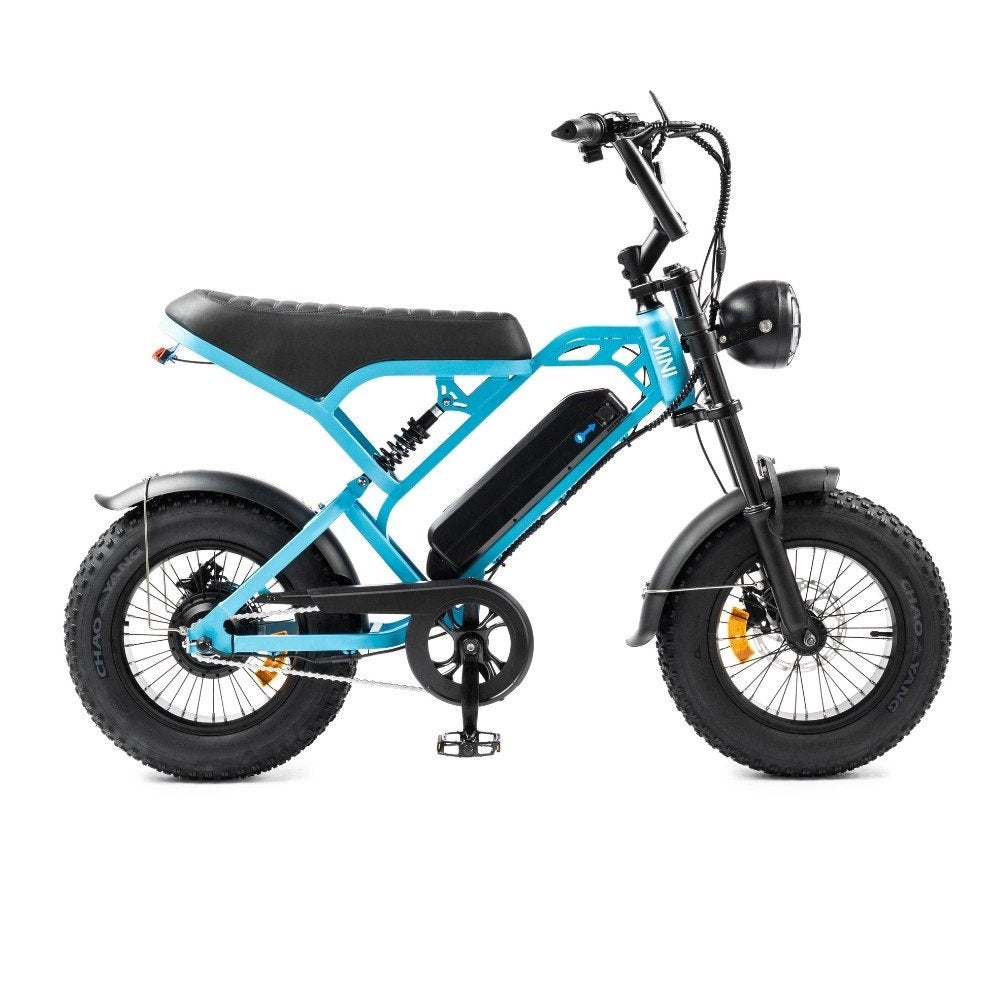 Mini E-bike Fatbike - Elektrische Fiets - Blauw, Fietsen en Brommers, Nieuw, Minder dan 47 cm, 30 tot 50 km per accu, Ophalen