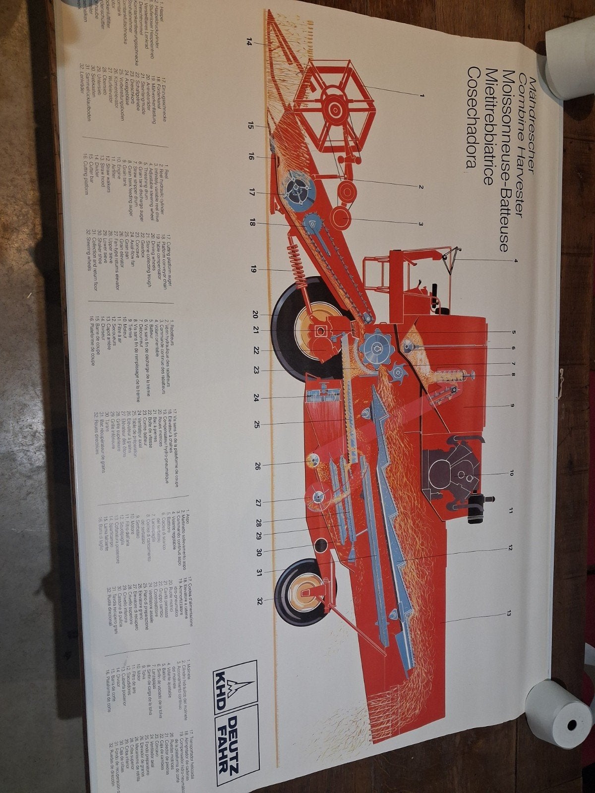 Deutz fahr maaidorser poster, Ophalen of Verzenden, A1 t/m A3