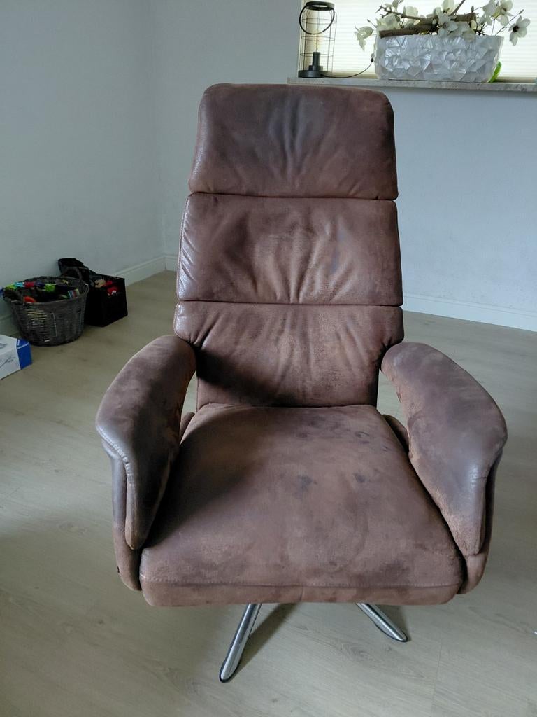 Bruine suède relax fauteuil, Ophalen