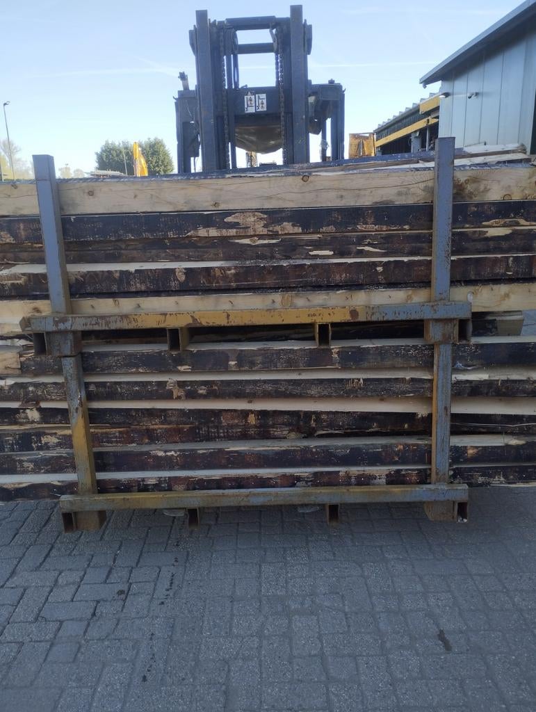 Vuur houten balken, Tuin en Terras, Palen, Balken en Planken, Ophalen, 250 cm of meer, Balken