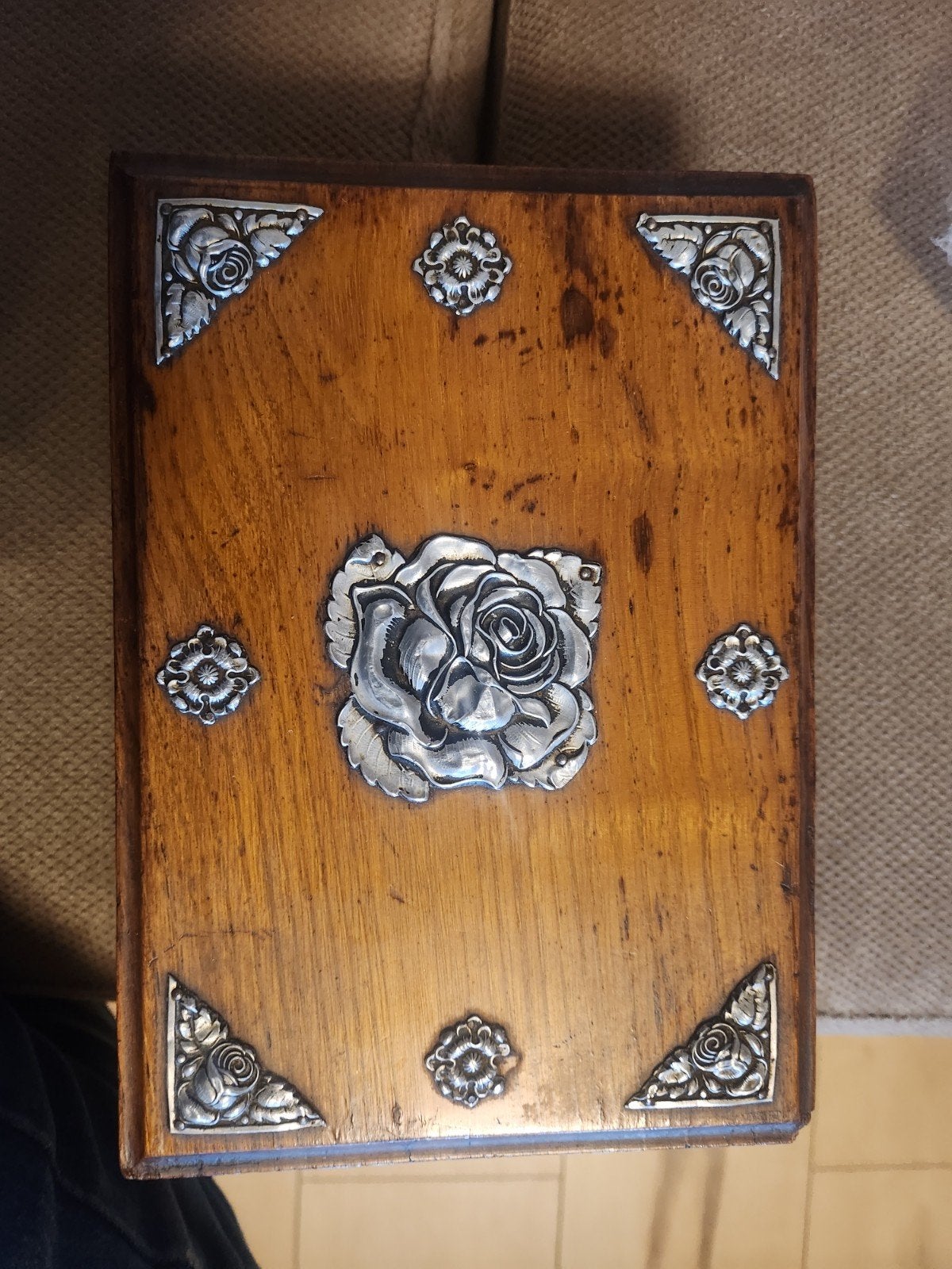 antiek naaikistje met extra s en zilverbeslag, Antiek en Kunst, Ophalen of Verzenden