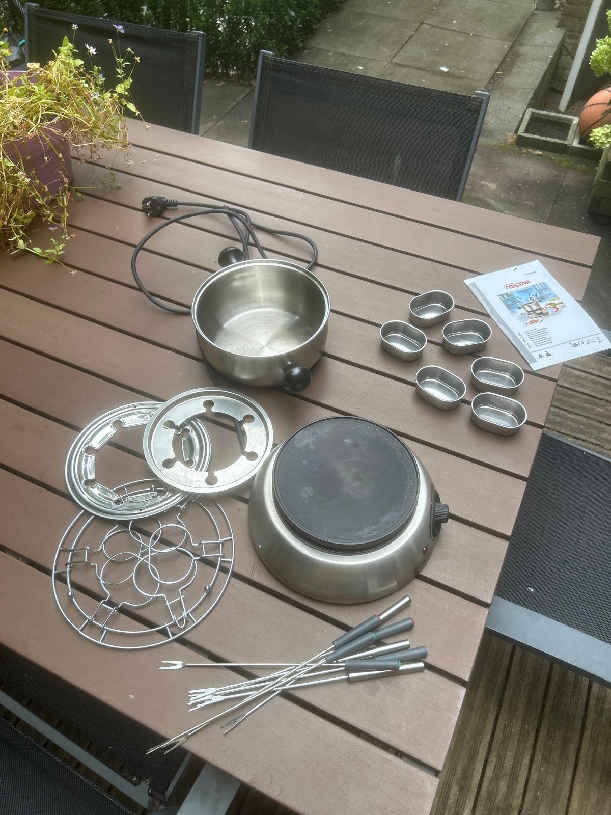 Tristar Deluxe Fonduepan voor 8 personen - Elektrisch, Witgoed en Apparatuur, Fonduesets, Ophalen of Verzenden, Gebruikt, Elektrisch