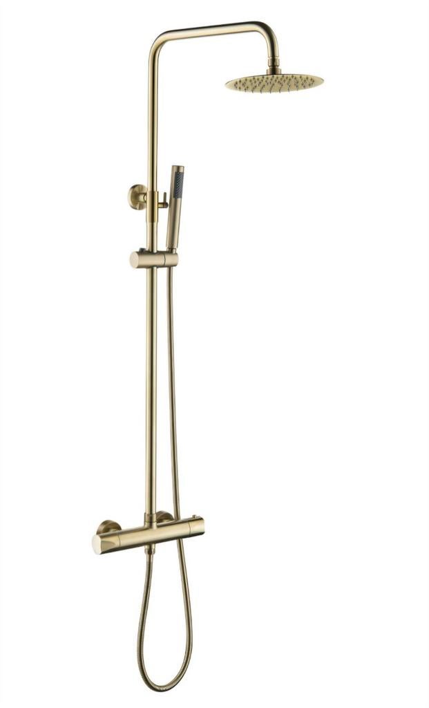 Regendouche set geborsteld goud, Doe-het-zelf en Verbouw, Sanitair, Ophalen of Verzenden, Nieuw, Douche