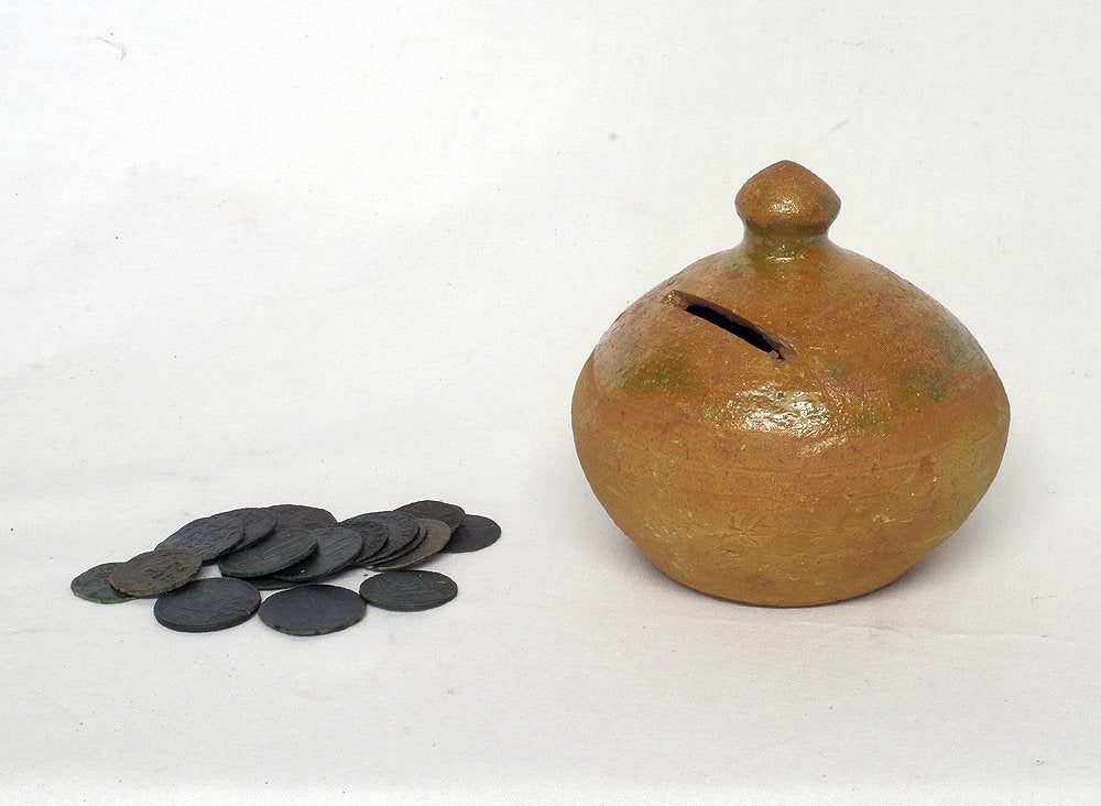 oud aardewerk spaarpotje, Antiek en Kunst, Ophalen of Verzenden