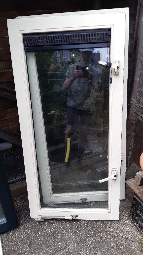 Draairamen Merbau, Doe-het-zelf en Verbouw, Ophalen, Gebruikt, Minder dan 75 cm, Raamkozijn