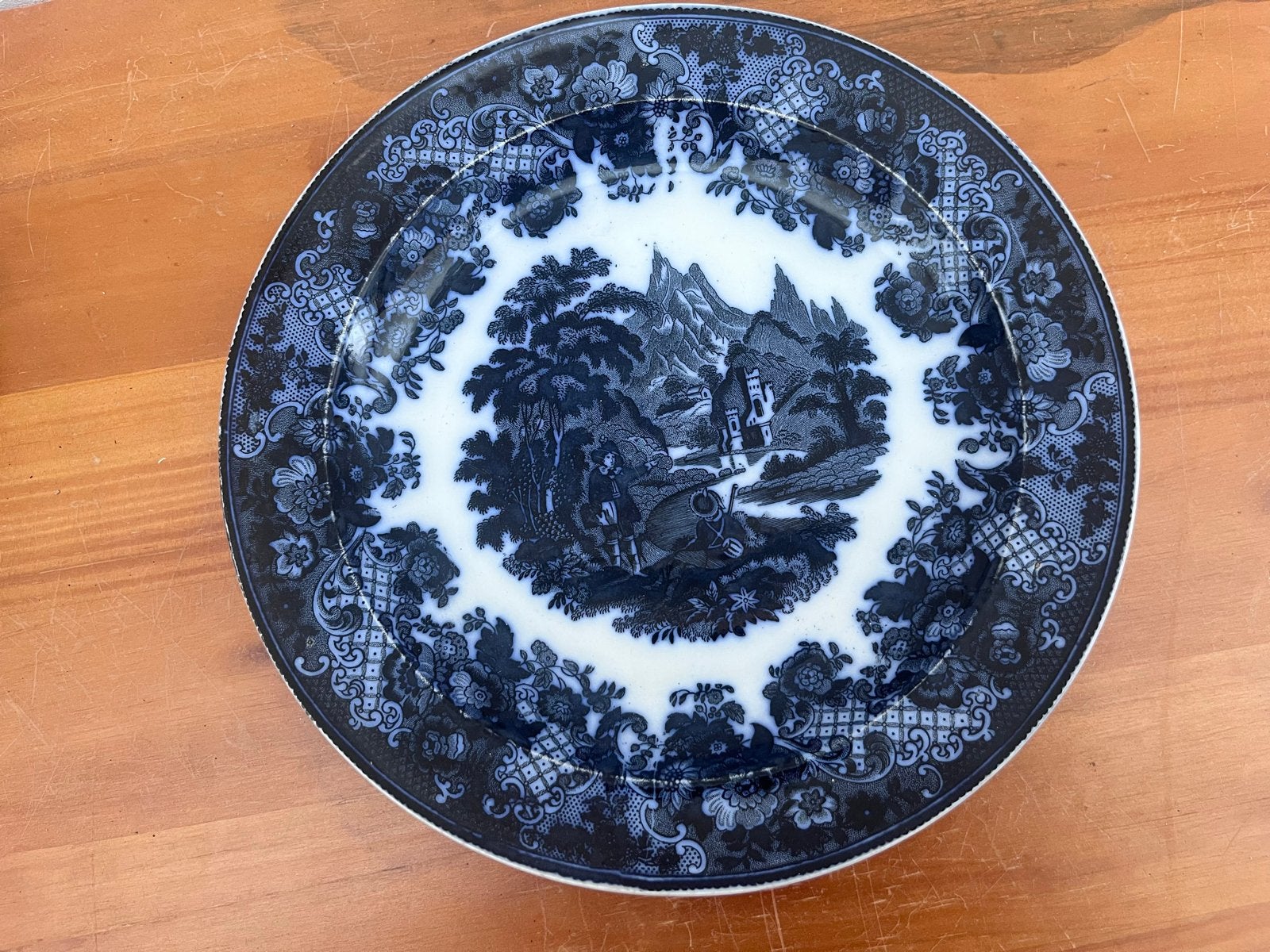 Set van 3 antieke Montagne 'Willow' borden, Antiek en Kunst, Ophalen of Verzenden