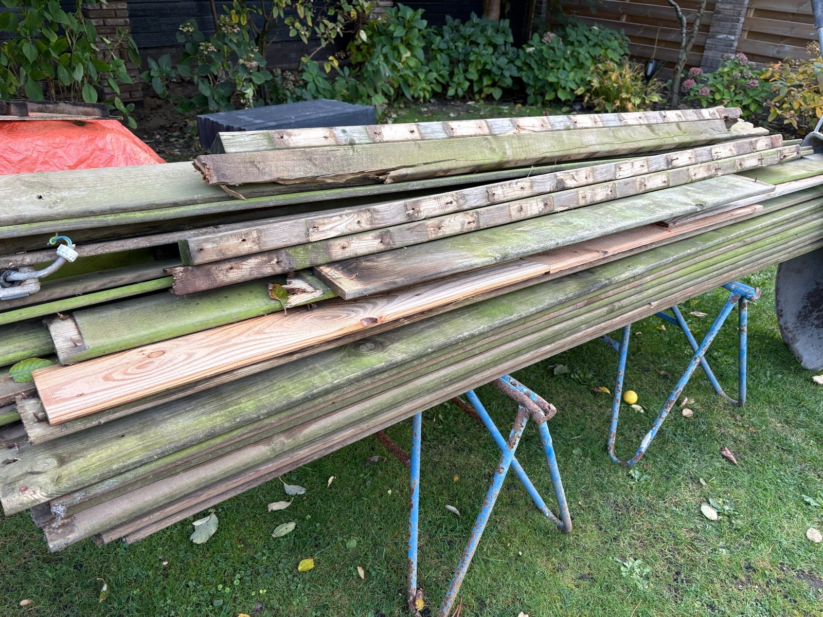 Gebruikte houten planken en balken, Gebruikt, 25 tot 50 mm, Ophalen of Verzenden, 200 tot 250 cm