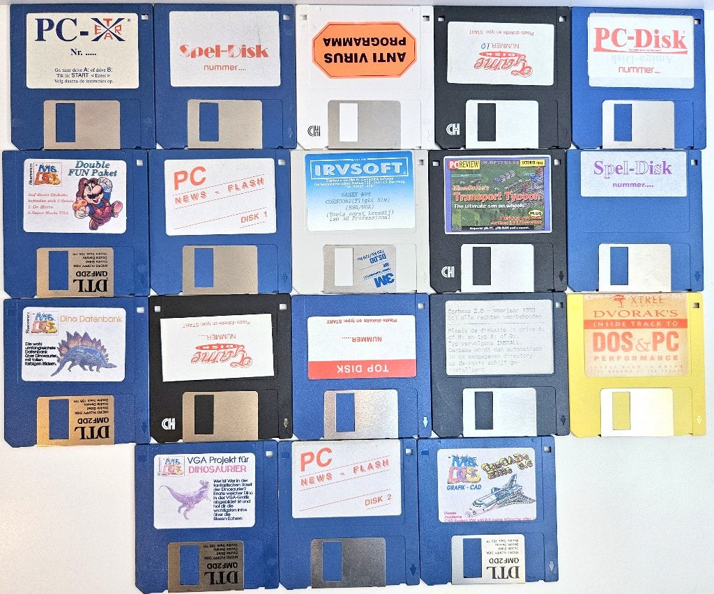 18x Originele PC MS-Dos Disk met Allerlei Software, Verzenden