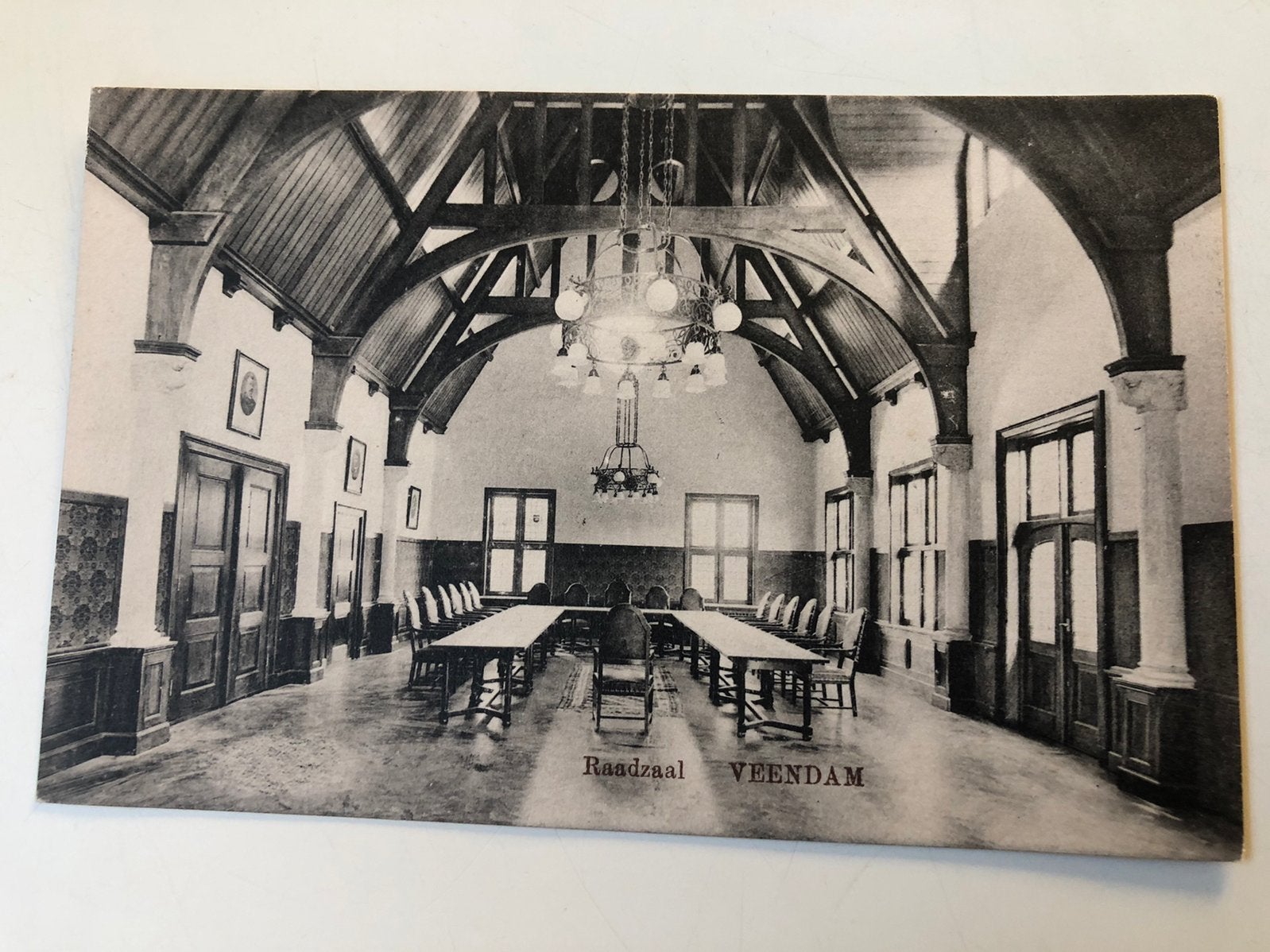 1905-1915 Ongelopen Ansichtkaart Raadzaal Veendam, Ophalen of Verzenden, Voor 1920, Groningen