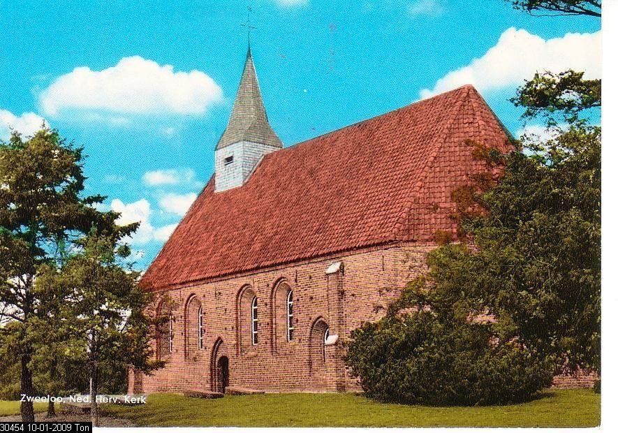 Ansichtkaart	Zweeloo	NH kerk, Verzenden, 1960 tot 1980, Ongelopen, Drenthe