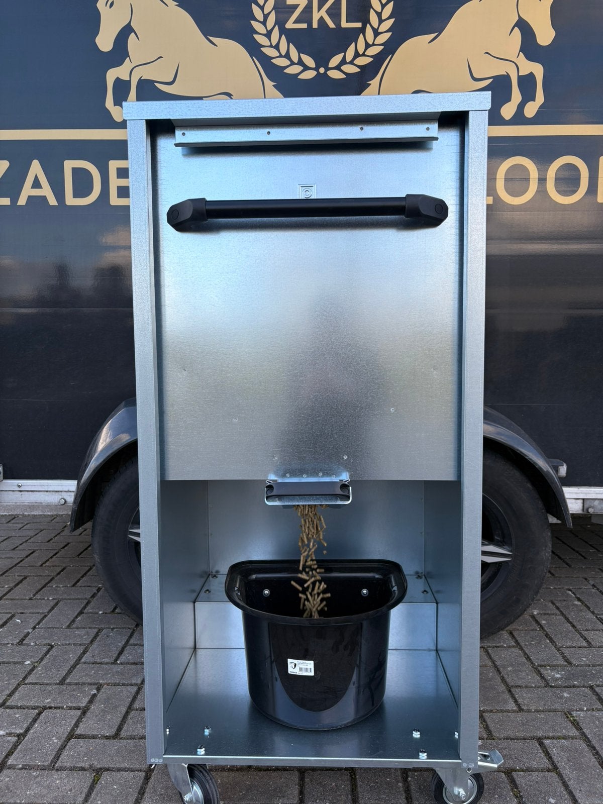 Mobiele Voersilo 150L Gegalvaniseerd | Verrijdbaar, Ophalen of Verzenden, Nieuw