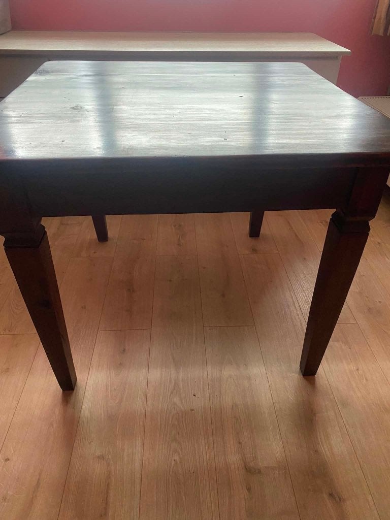 Koloniaal massief eiken tafel 100x100 cm, zeer robuust., Ophalen, Koloniaal, Zo goed als nieuw, Vier personen