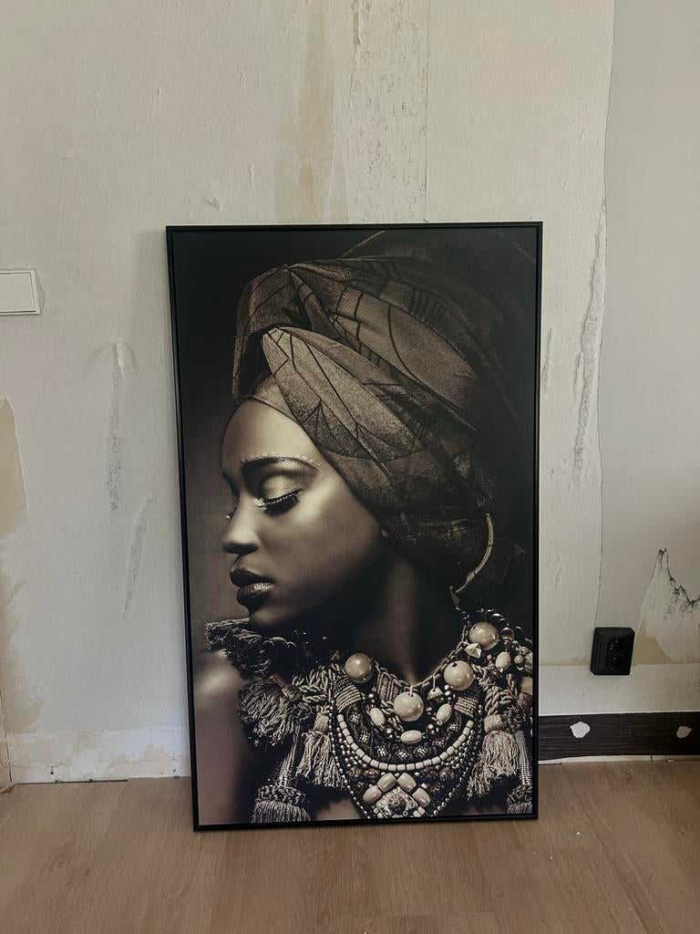 Groot schilderij Afrikaanse vrouw 70x116 cm, Ophalen