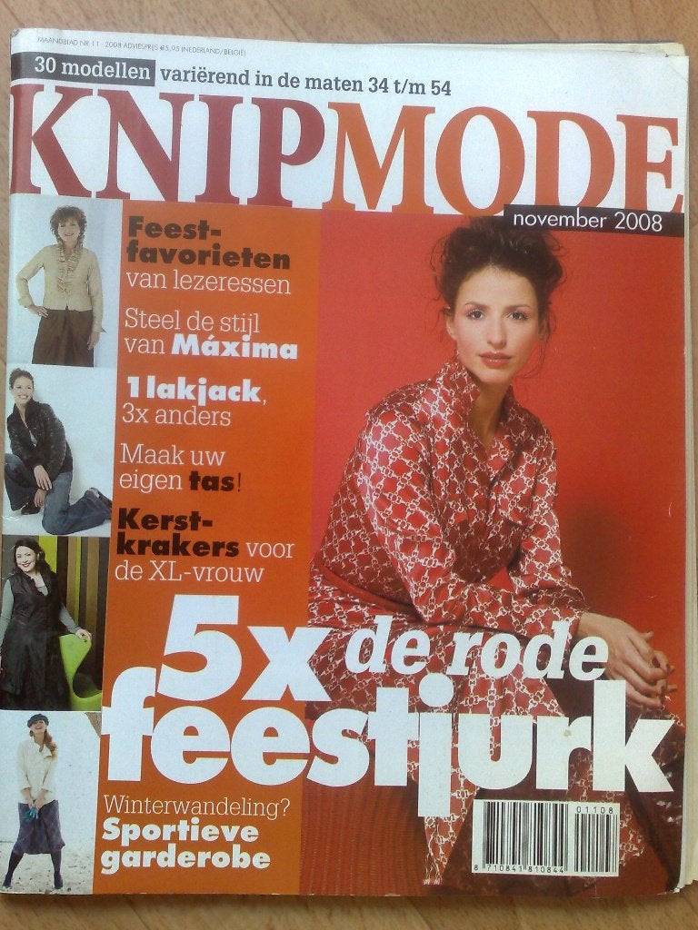 Knipmode november 2008 , feest jurken , de stijl van Maxima, Verzenden, Zo goed als nieuw, Vrouw, Knipmode