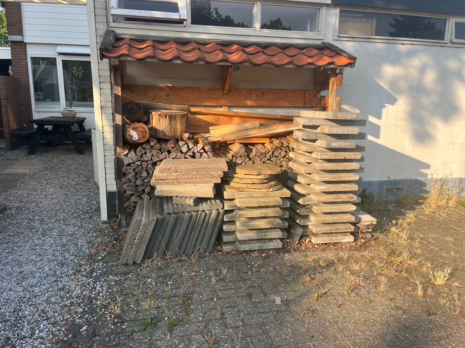 Gratis: betontegels, palisade borders., Ophalen, Gebruikt, Beton, Terrastegels