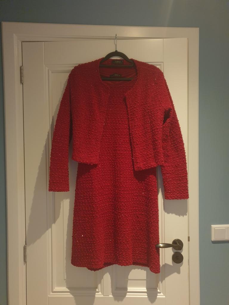 Batida Rood Jurkje met Bolero - Maat M, Kleding | Dames, Jurken, Maat 38/40 (M), Ophalen of Verzenden, Zo goed als nieuw, Boven de knie
