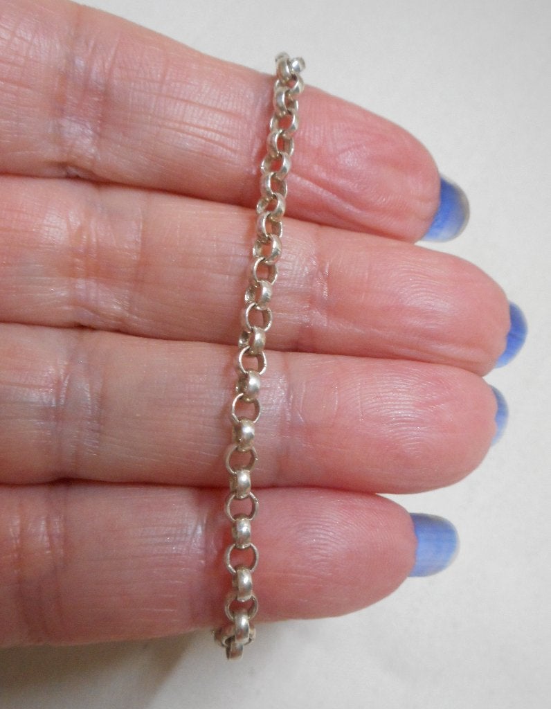 Zilveren jasseron schakel armbandje nr.1042, Verzenden, Zo goed als nieuw, Zilver, Zilver
