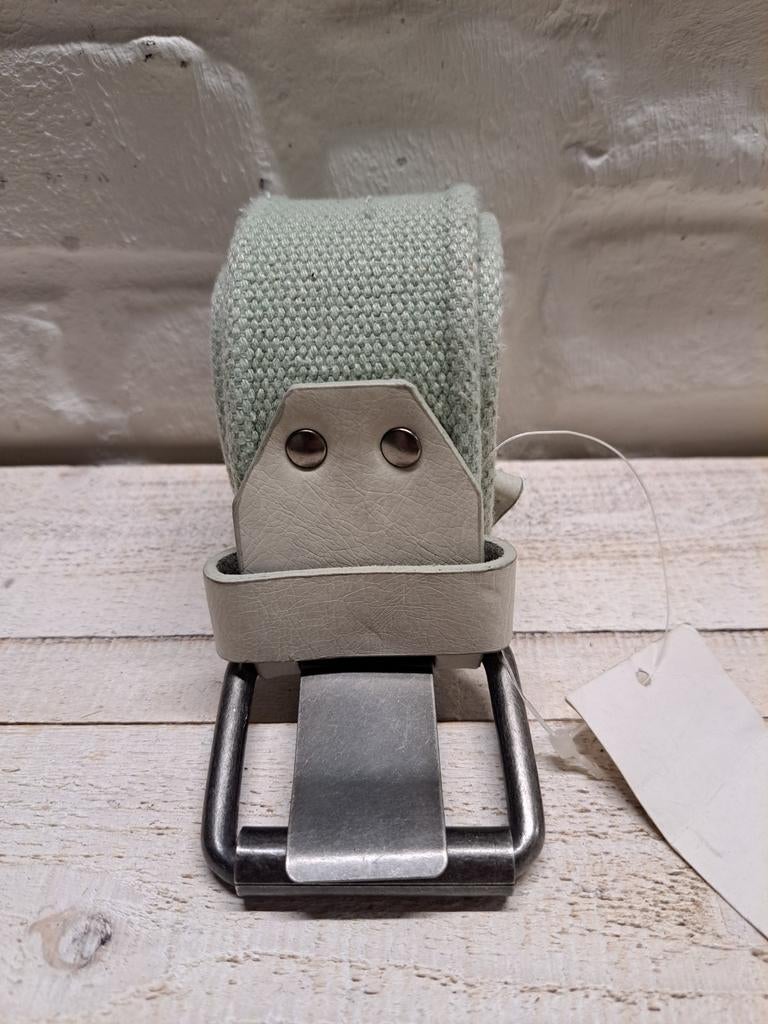 Stijlvolle Heren Riem - Lichtgroen Canvas met Leren Details, Kleding | Heren, Riemen en Ceinturen, Overige kleuren, Verzenden