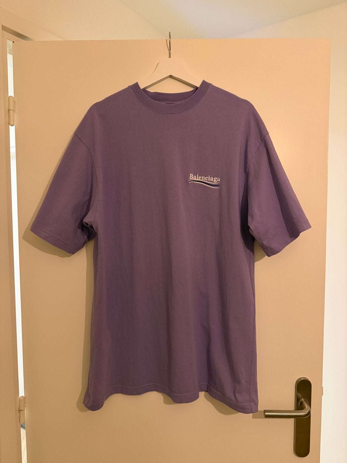 Balenciaga T-shirt Paars/Lila Maat M, Kleding | Heren, Ophalen of Verzenden, Zo goed als nieuw, Maat 48/50 (M), Paars