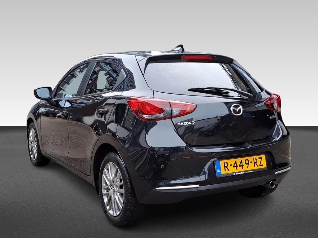 Mazda 2 1.5 SKYACTIV-G 90PK LUXURY NAVI CAMERA HUD LED ECC N, Auto's, 4 cilinders, Zwart, Origineel Nederlands, Bedrijf