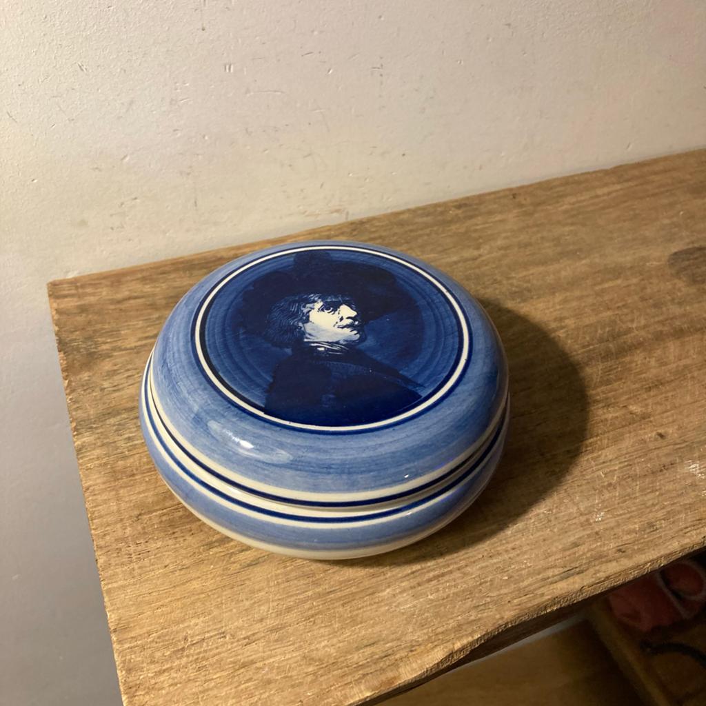 Delfts Blauw Bakje met Deksel - Rembrandt Portret, Ophalen of Verzenden