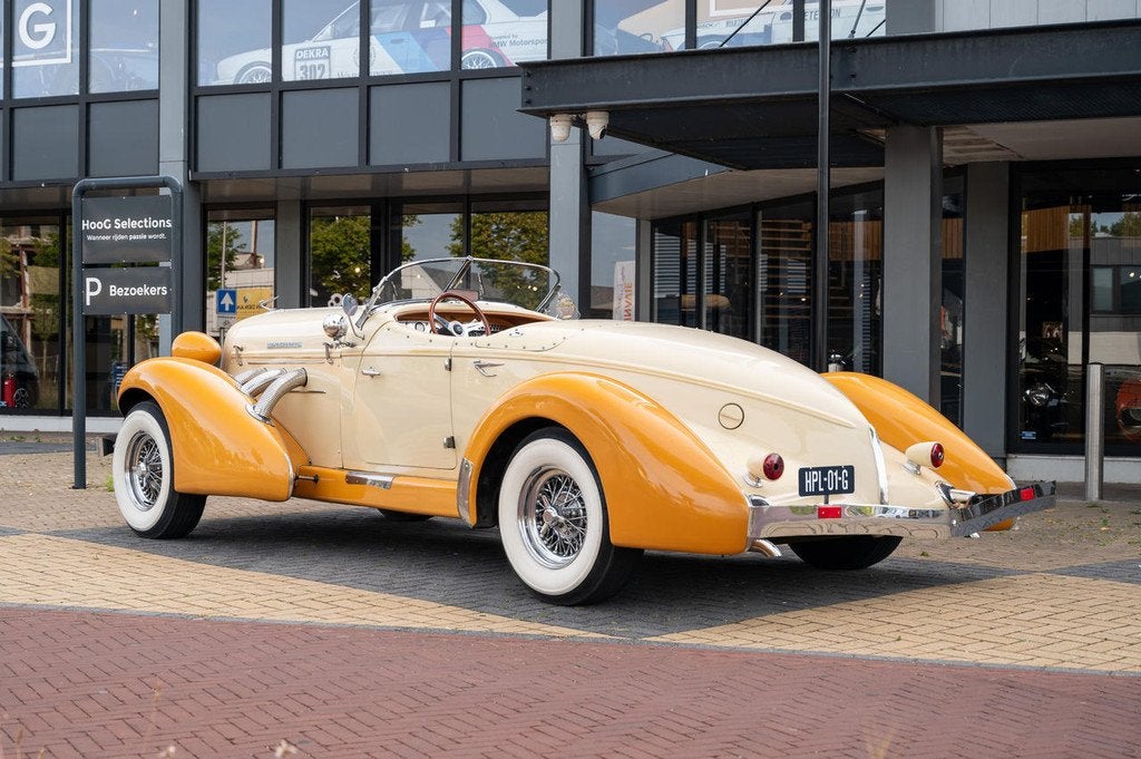Auburn Speedster Supercharged (bj 1979, automaat), Auto's, Beige, Cabriolet, Bedrijf, 2 stoelen