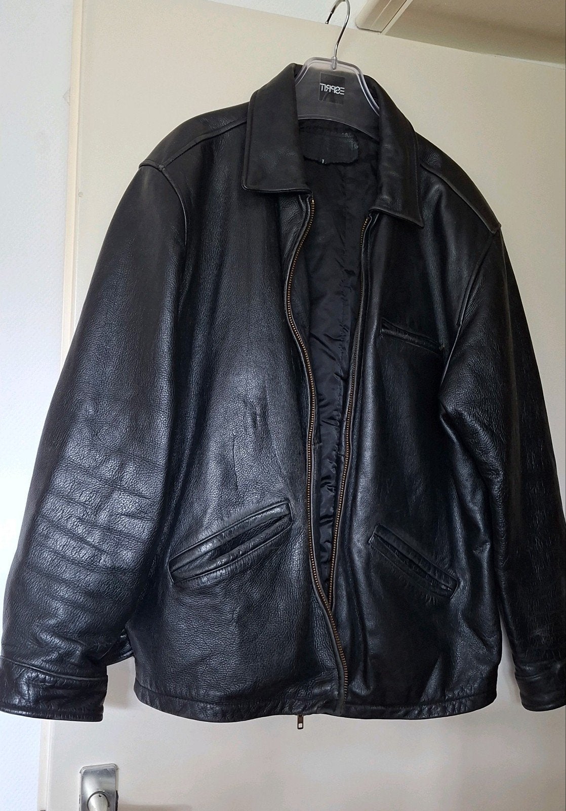 Leren jas maat L, Kleding | Heren, Ophalen of Verzenden, Gedragen, Maat 52/54 (L), Zwart