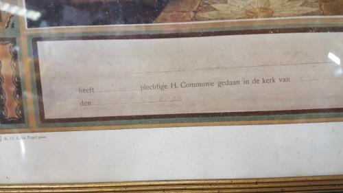schilderij prent hl communie 1939, Ophalen of Verzenden, 'T Olde Gre-j, Info@toldegrej.nl, Endepoelstraat 20f Didam