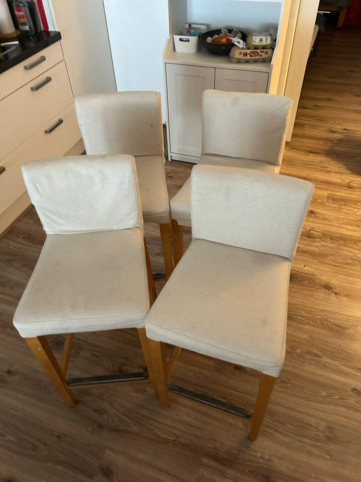 Barstoelen (3 stuks) IKEA Henriksdal, Ophalen, Gebruikt, Met voetsteun, 90 cm of meer