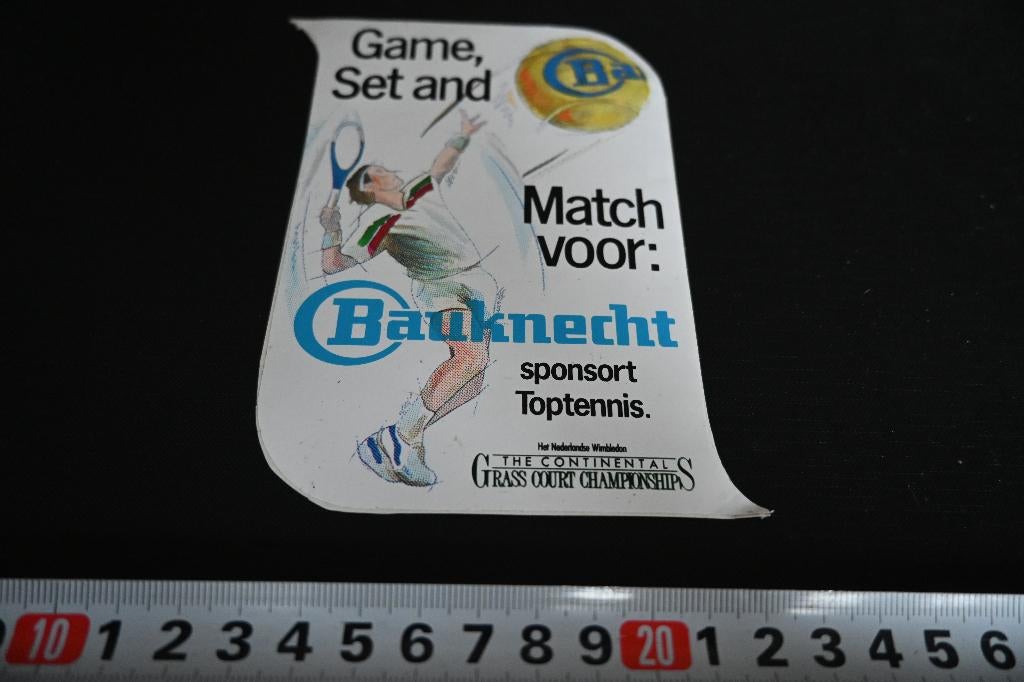 sticker BAUKNECHT sponsort Toptennis Game Set and Match, Ophalen, Zo goed als nieuw