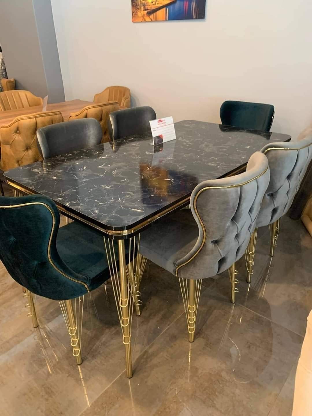 Nieuwe Velvet Eetkamerstoelen – 4 Bordeauxrood + 2 Wit, Ophalen, Overige kleuren, Nieuw, Vijf, Zes of meer stoelen