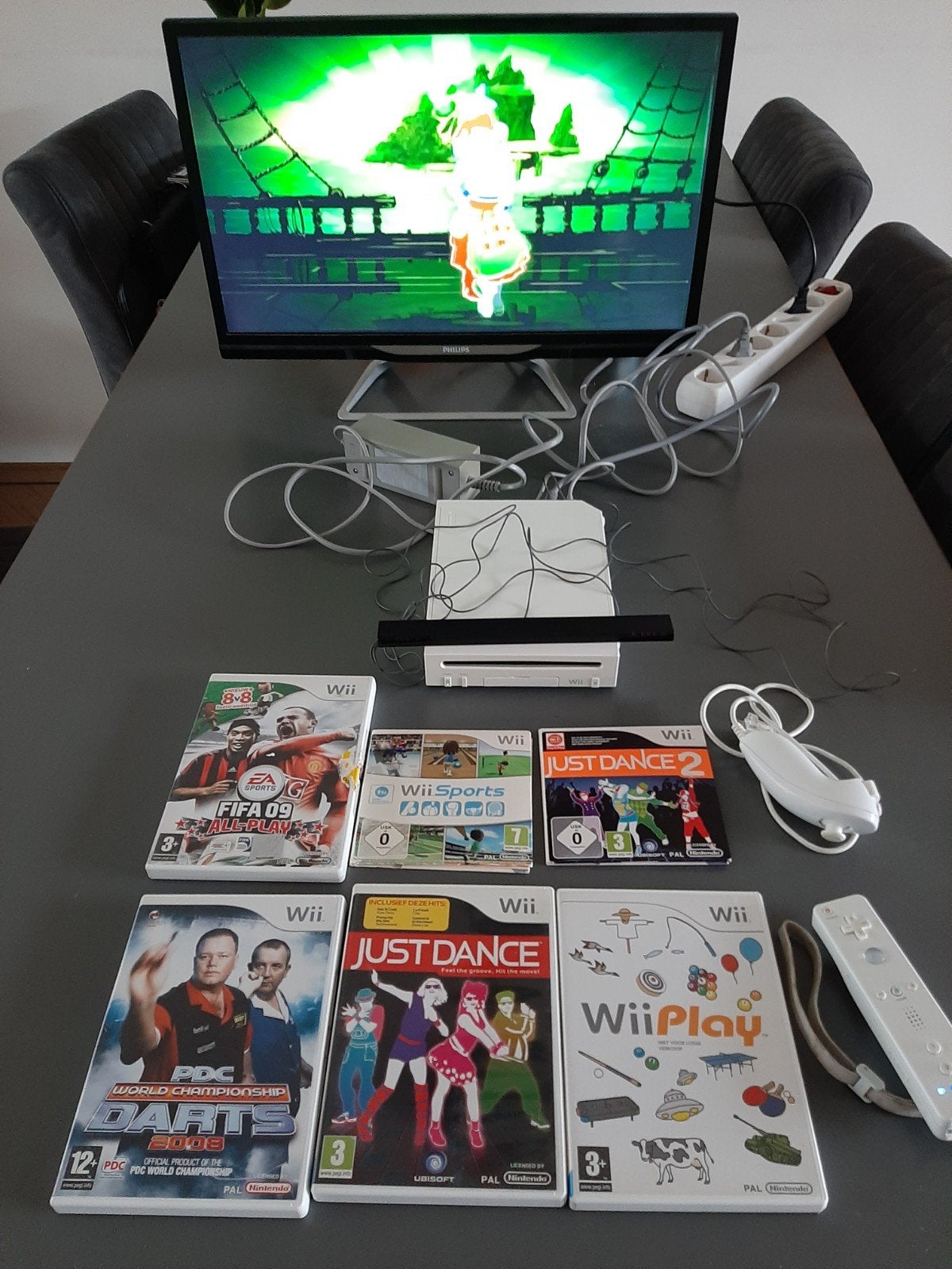 wii met 6 spellen, Ophalen of Verzenden, Gebruikt, Met 1 controller