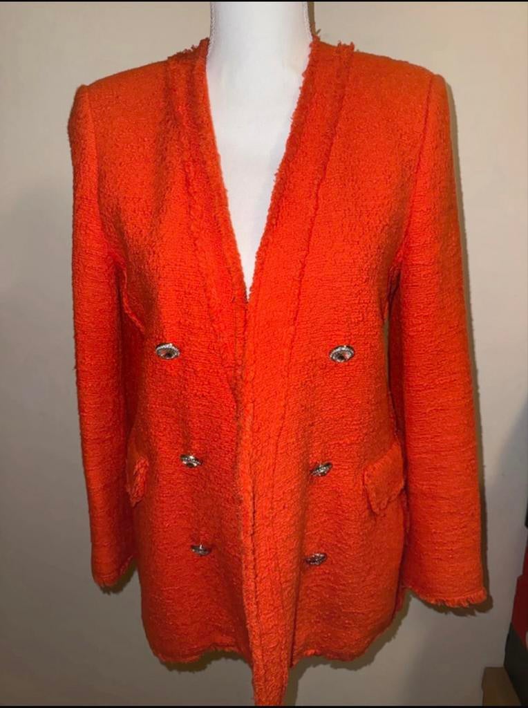 Oranje Blazer met Verfvlek, Ophalen of Verzenden, Gedragen, Oranje, Jasje