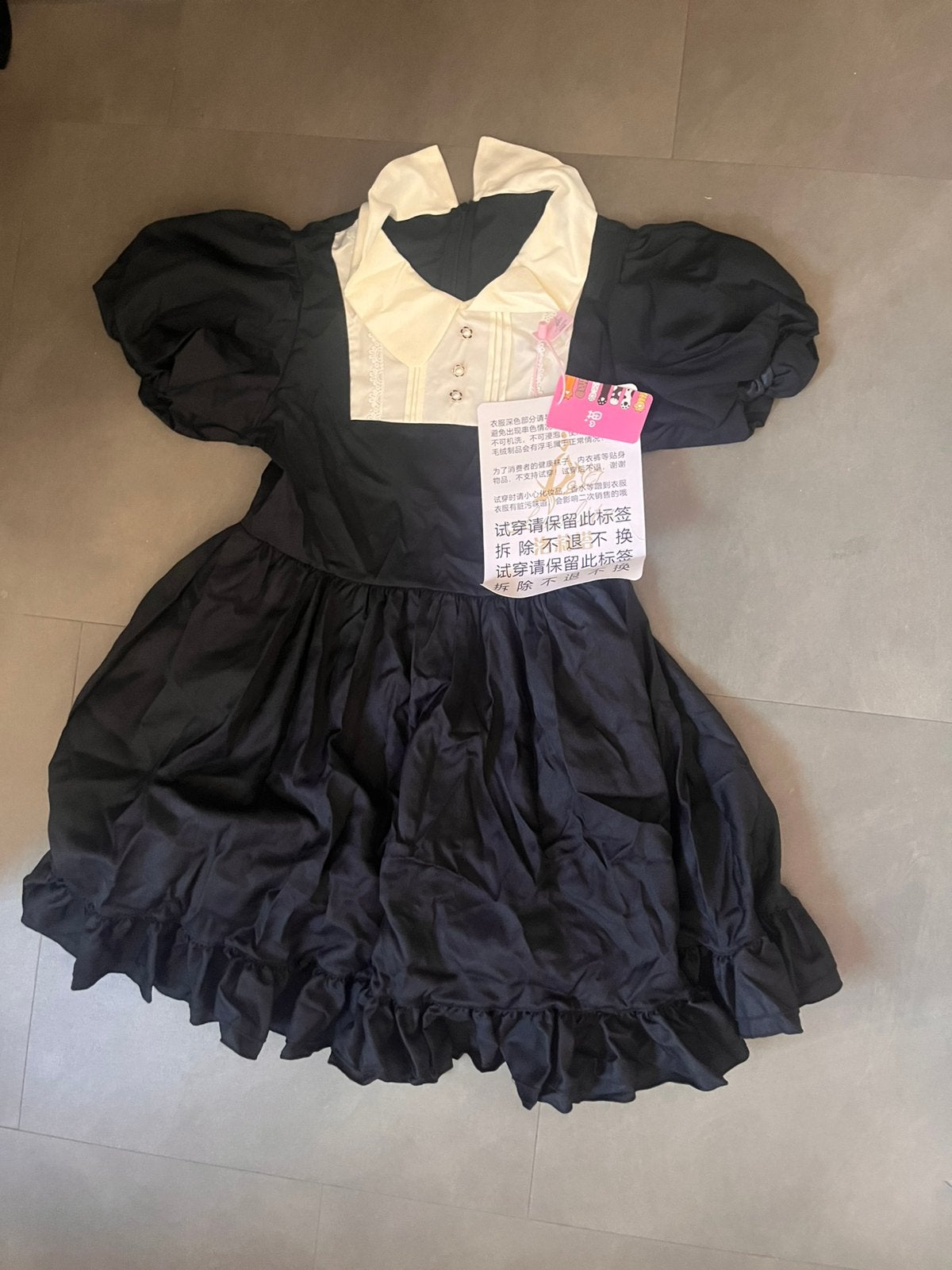 Simpel maid kostuum met lange mouwen en petticoat, Verzenden, Maat 42/44 (L), Nieuw, Halloween