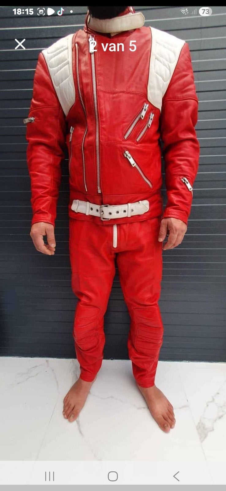 Hein Gericke Leren Motorpak - Rood/Wit - Maat 58, Motoren, Kleding | Motorkleding, Ophalen, Hein Gericke, Tweedehands, Heren