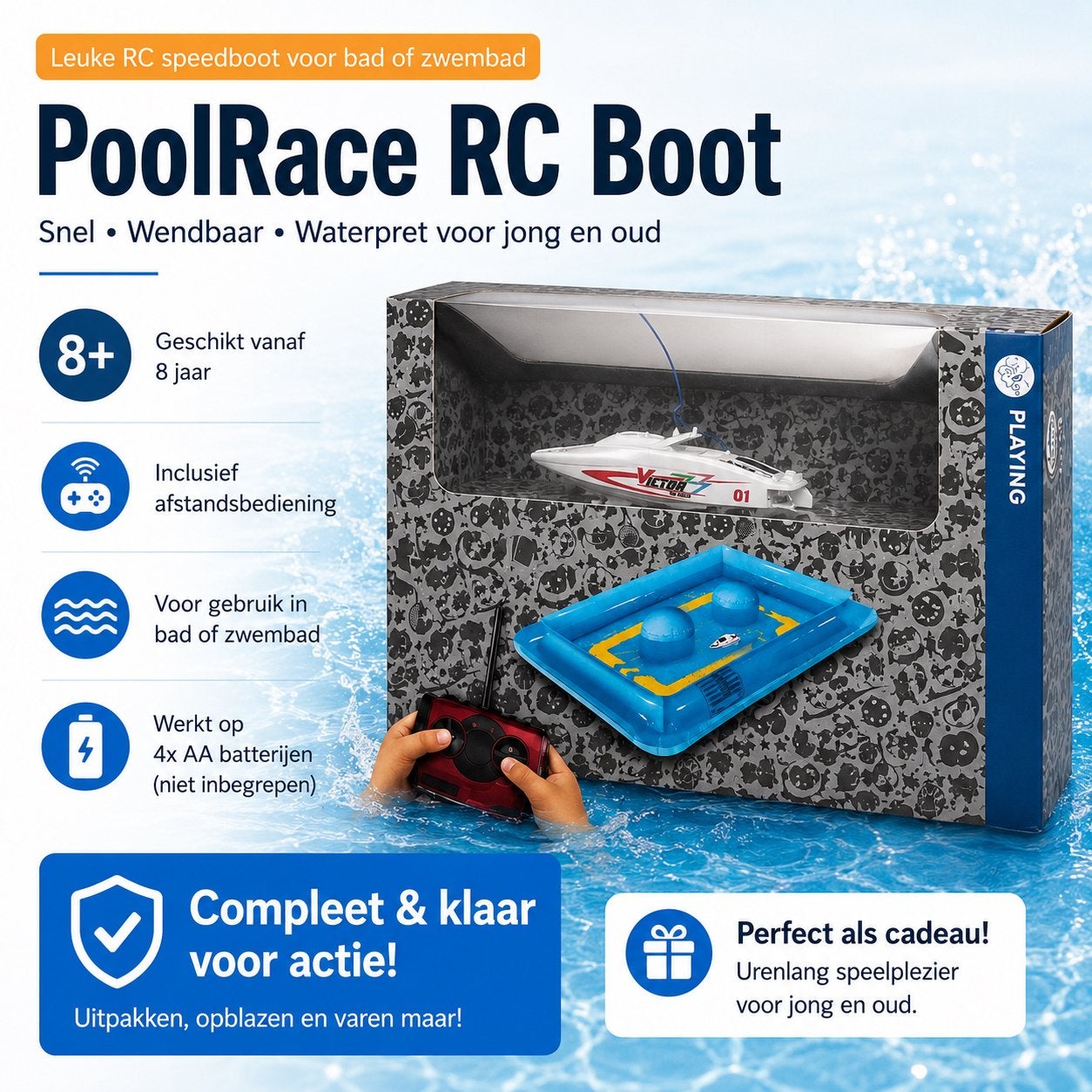 RC Poolrace set nieuw in doos – PoolRace boot + baan, Ophalen, Nieuw