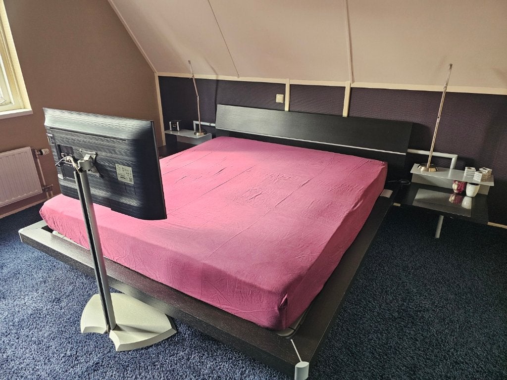 Aupingbed 180x200, Ophalen, Zwart, Tweepersoons, Zo goed als nieuw