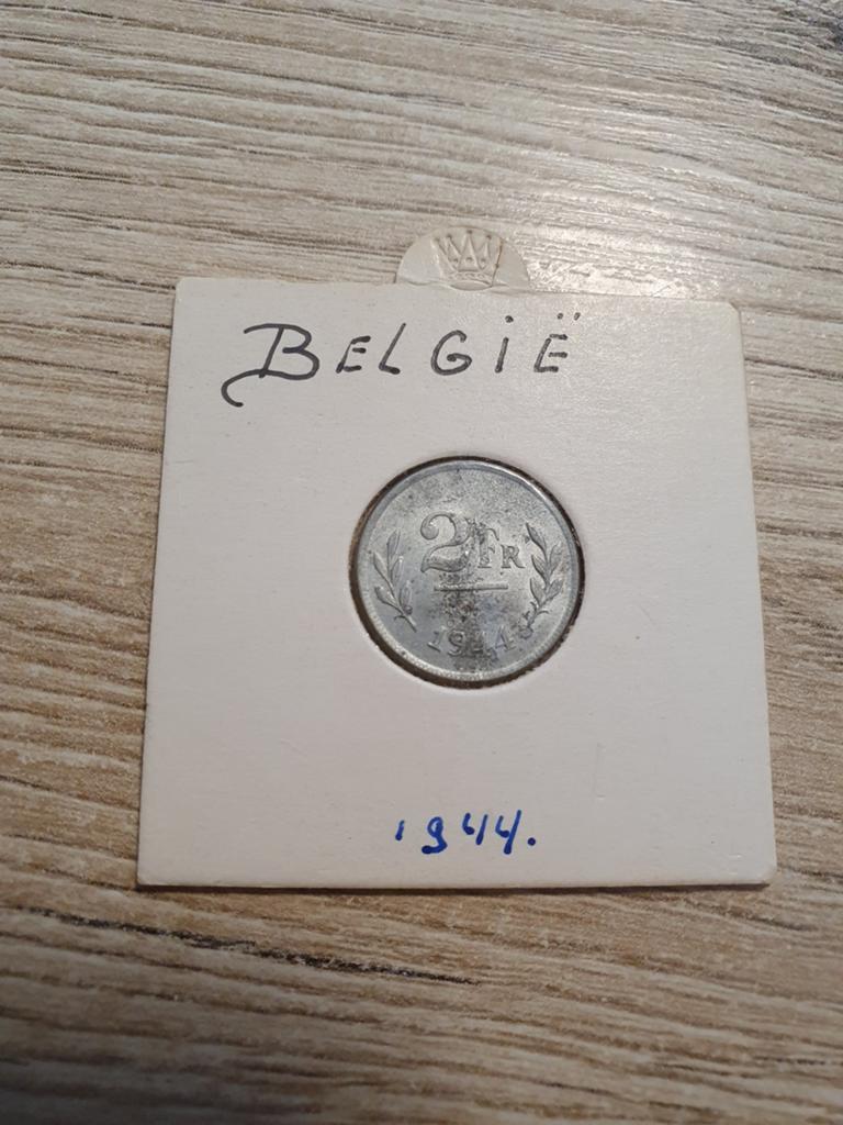 Belgische 2 Frank Geallieerde Bezettingsmunt 1944, Ophalen of Verzenden, Overig, Losse munt