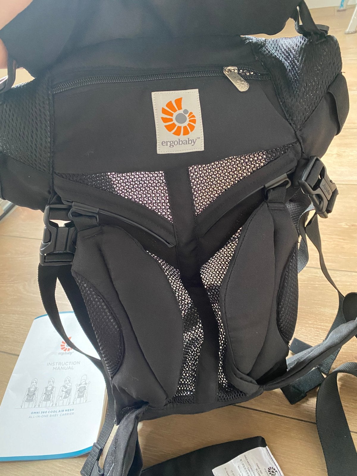 Draagzak Ergobaby omni 360 cool air mesh zwart, Buik of Rug, Zo goed als nieuw, Draagzak, Ophalen