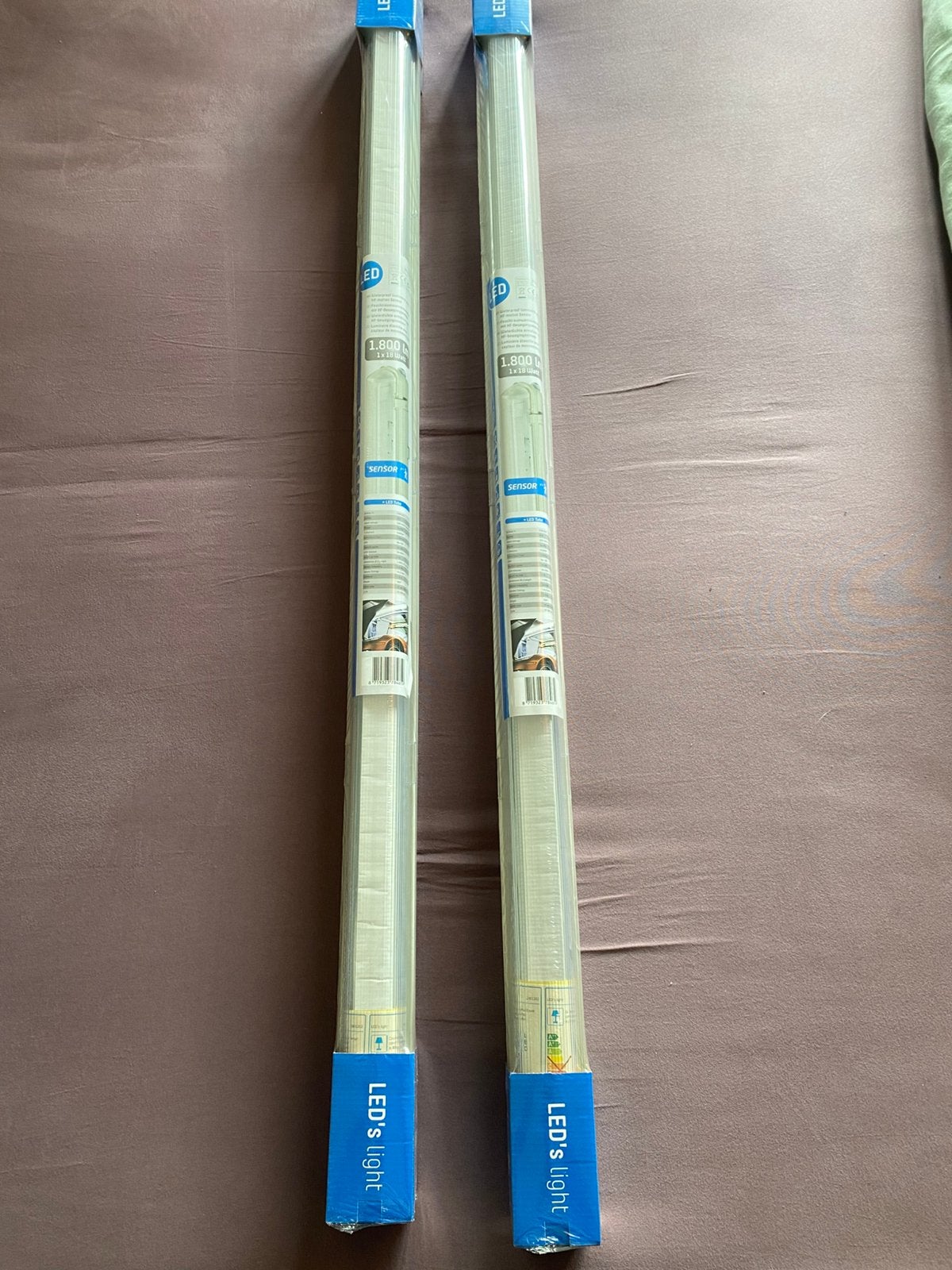 2x TL ledlamp met sensor en behuizing, Ophalen, Met sensor, Kunststof, Beige