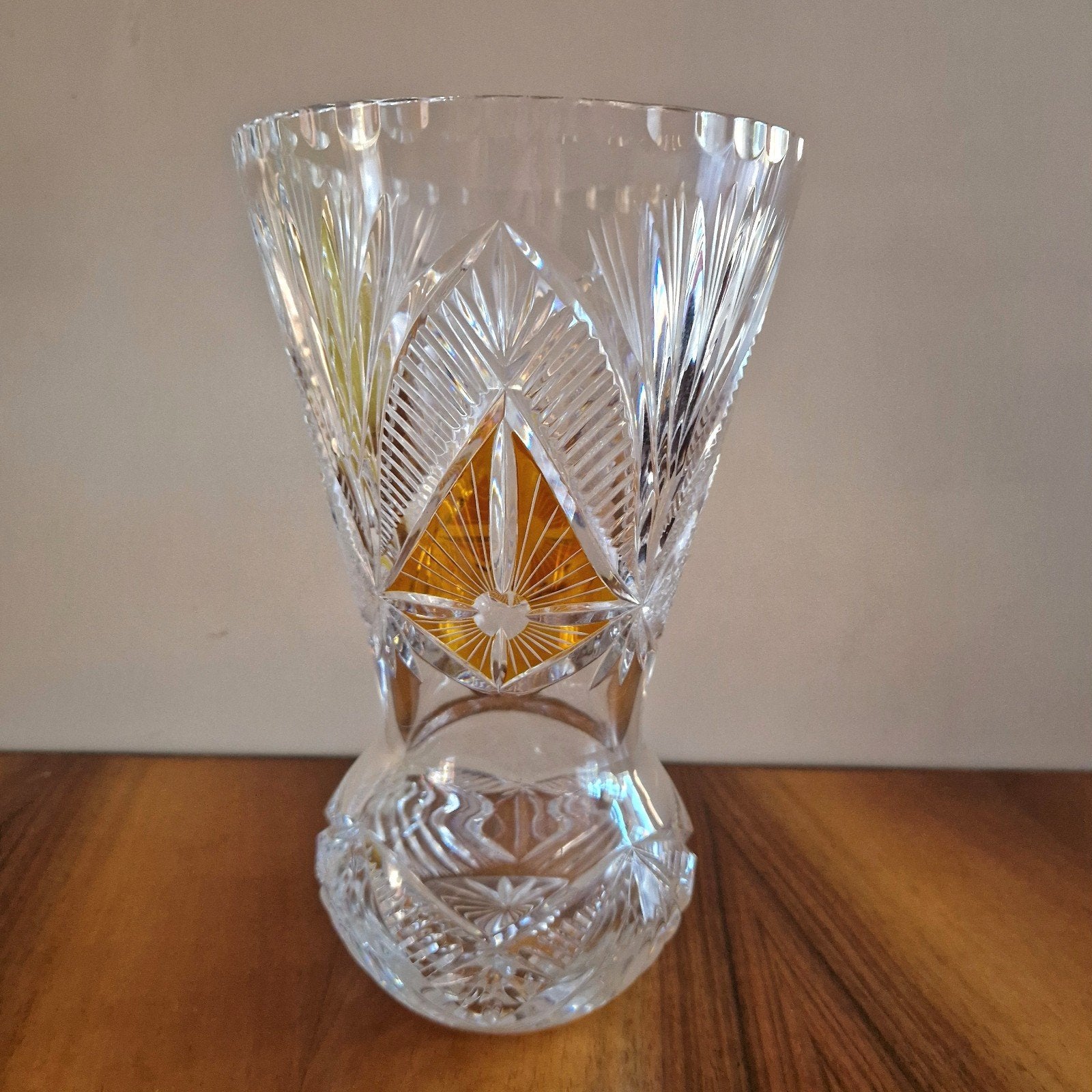 Prachtige Vintage Kristallen Vaas Jaren 60/70 - Bohemia Sti, Ophalen of Verzenden