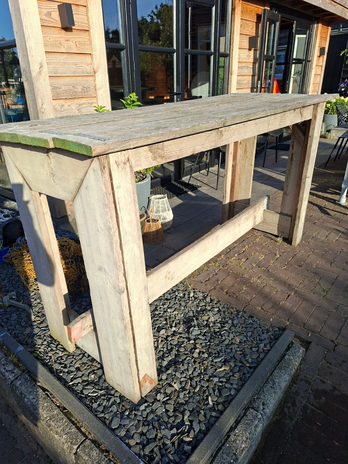Staantafel, Ophalen, Rechthoekig, Hout