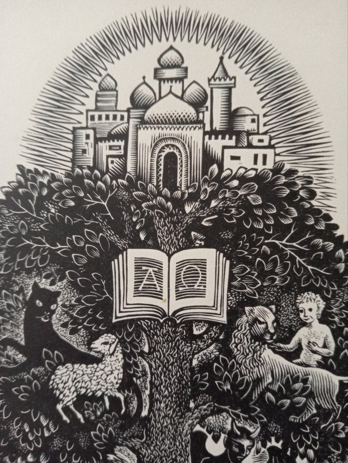 Pam Rueter Jezus is De Alpha & Omega Josef Gruber exlibris, Antiek en Kunst, Ophalen of Verzenden