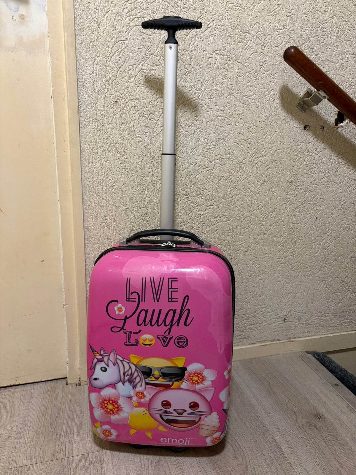 Roze Kinderkoffer met Unicorns, Ophalen, Hard kunststof, Minder dan 50 cm, Zo goed als nieuw