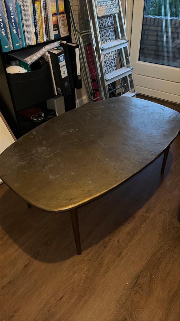 Messing salontafel, Huis en Inrichting, Tafels | Salontafels, Ophalen, Gebruikt, 50 tot 100 cm, 100 tot 150 cm