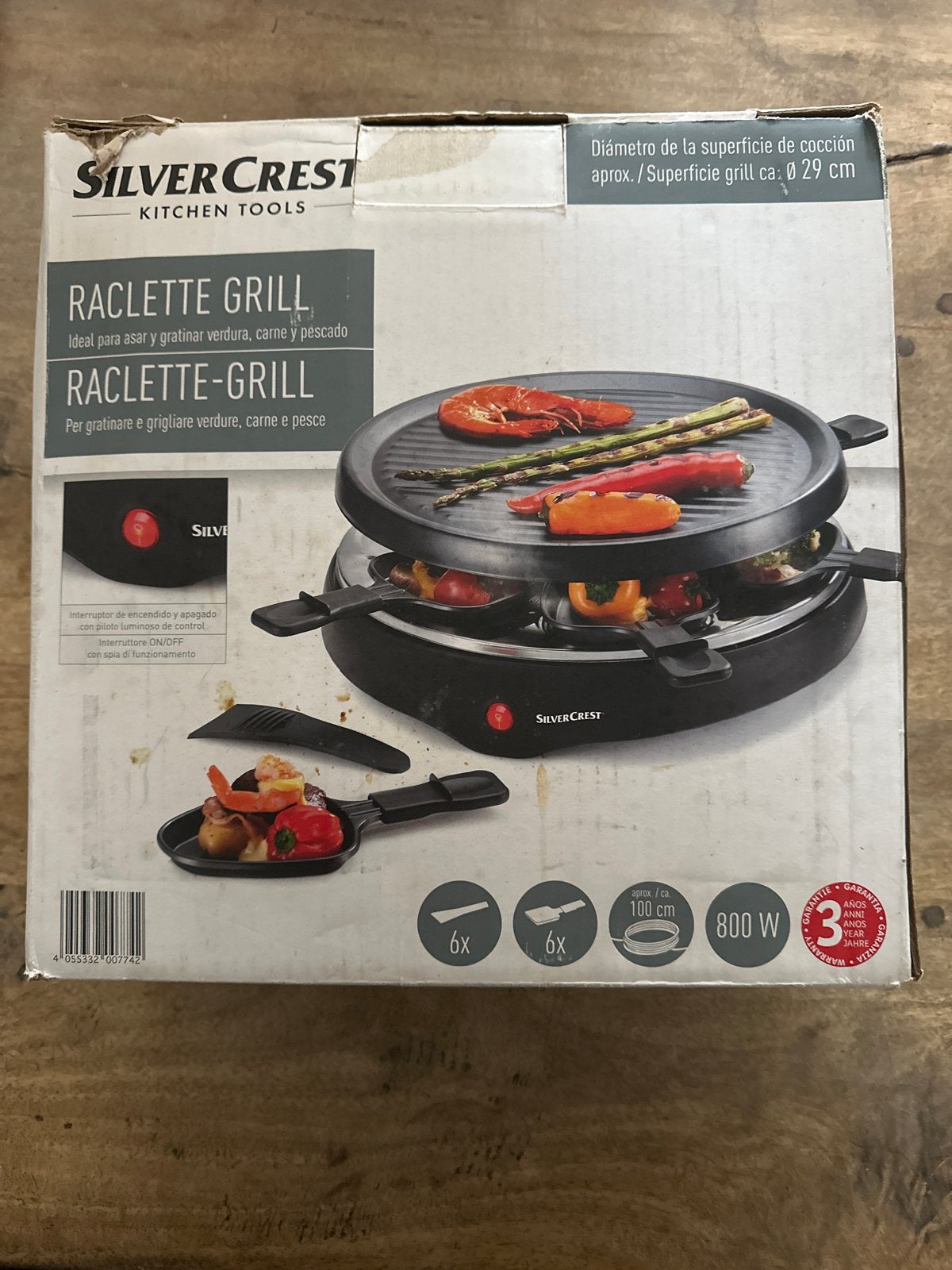 SilverCrest Raclette Grill - Nieuw in doos, Witgoed en Apparatuur, Ophalen of Verzenden, Nieuw, 4 t/m 7 personen