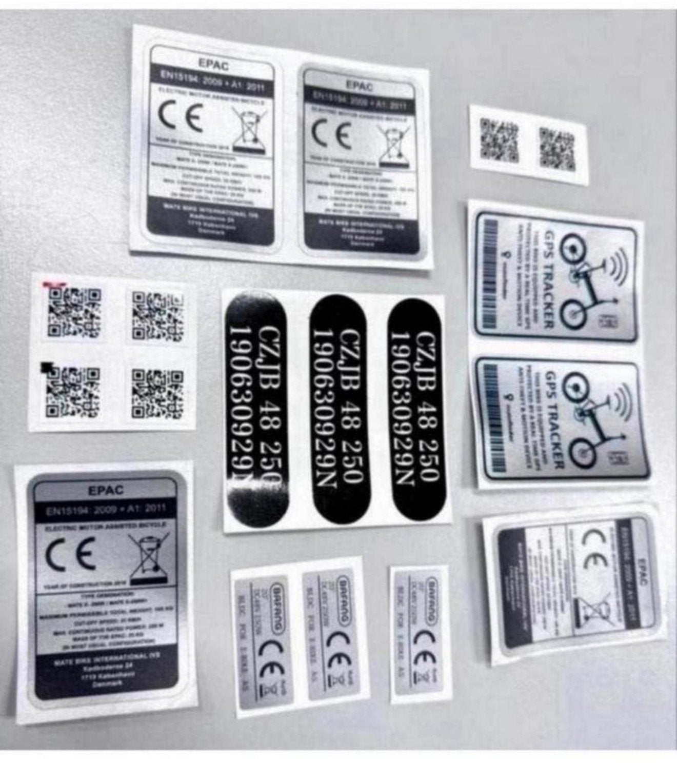 MATE X 250W Epac vervanging stickers sticker-set voor E-Bike, Ophalen of Verzenden, Nieuw