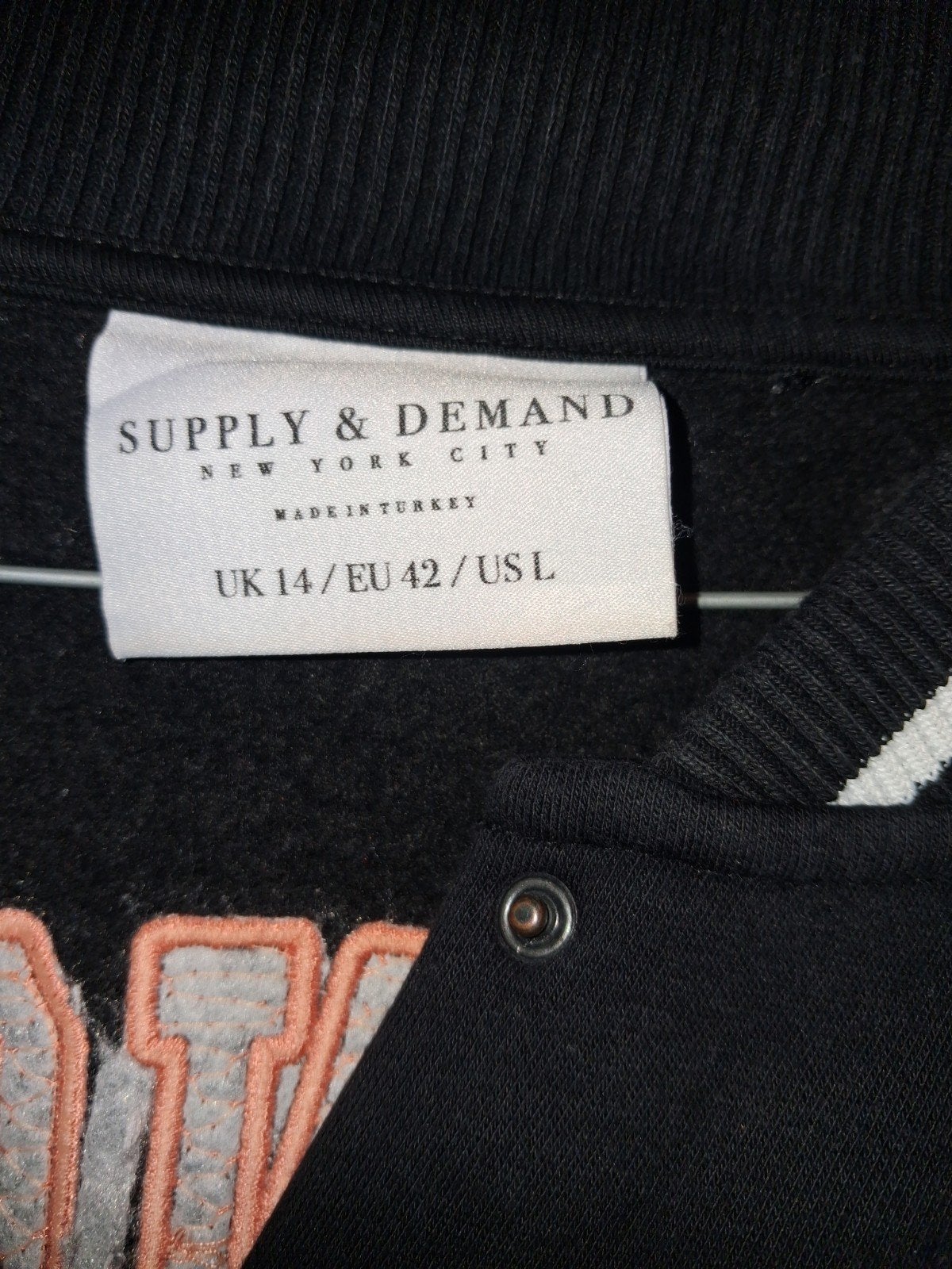 Supply & Demand Los Angeles Varsity Jacket - Maat L, Kleding | Heren, Info@supplyanddemand.com, Verzenden, Zwart, Zo goed als nieuw